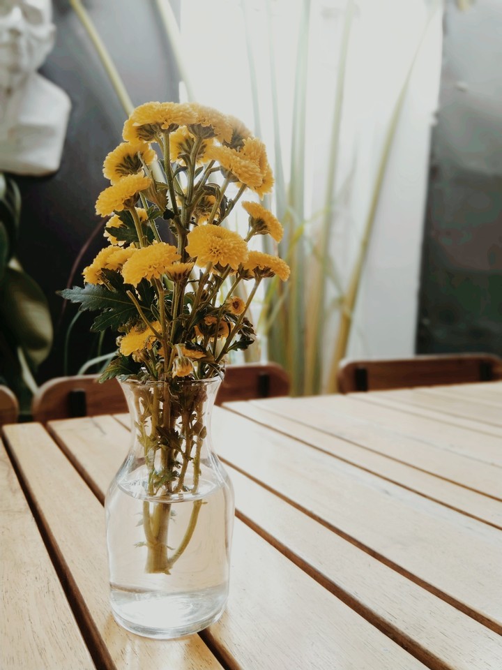 vase on table