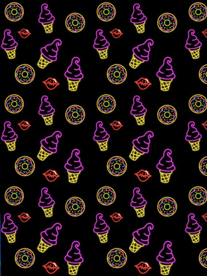 Ice cream, lips and donut wallpaper