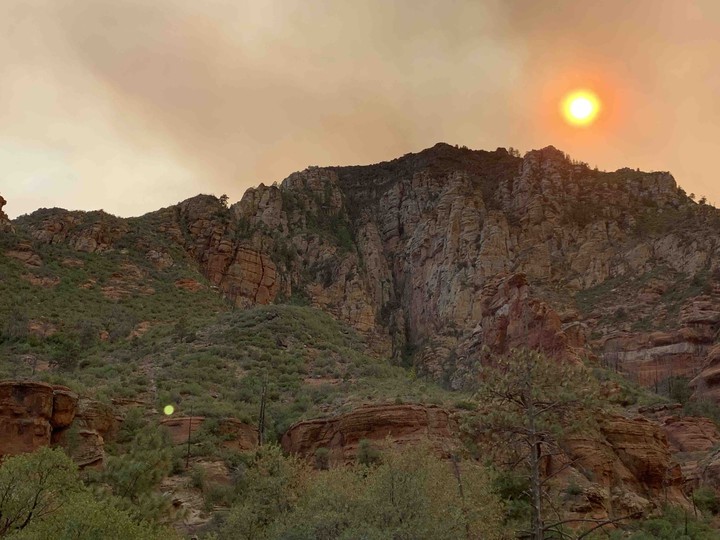 Arizona sun near a forest fire :-(