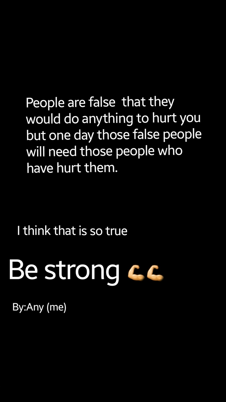 be strong