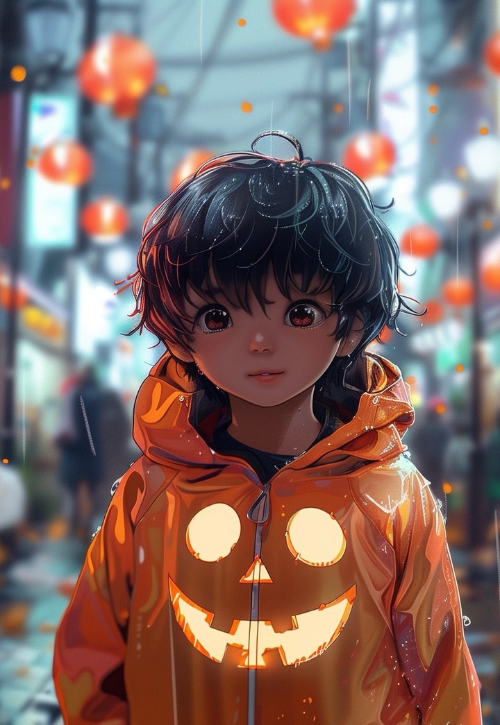 Anime cute boy cartoon character