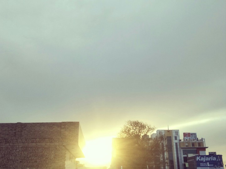 Sun between clouds