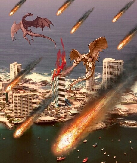 Dragon and meteor