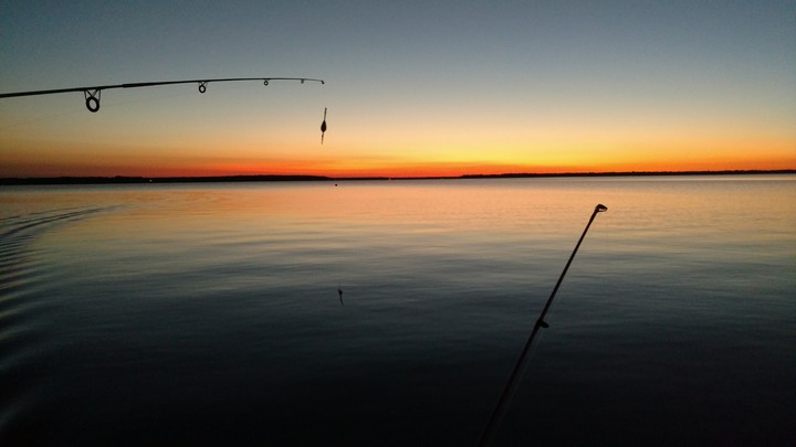 fishing sunset
