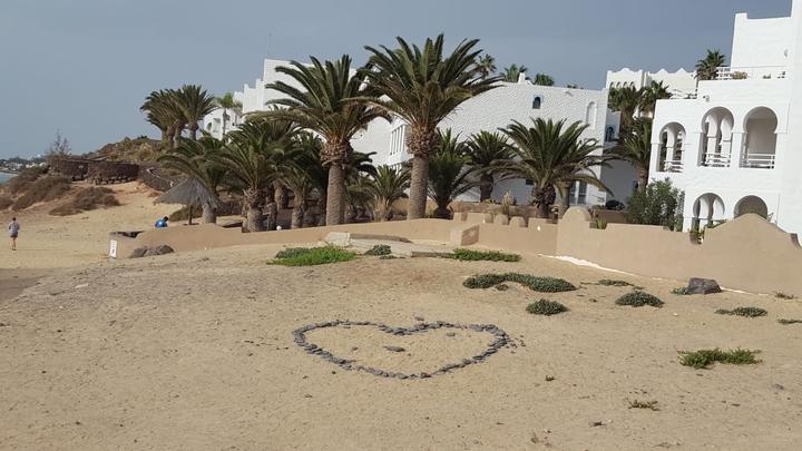 Heart on beach
