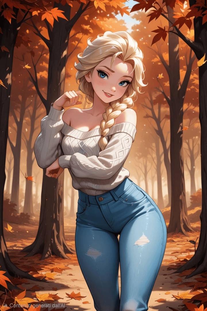 ELSA POSES IN AUTUMN
