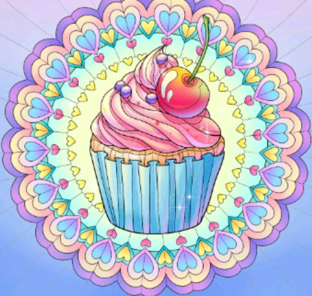 cupcake cute pastelito cake mandala colors happy