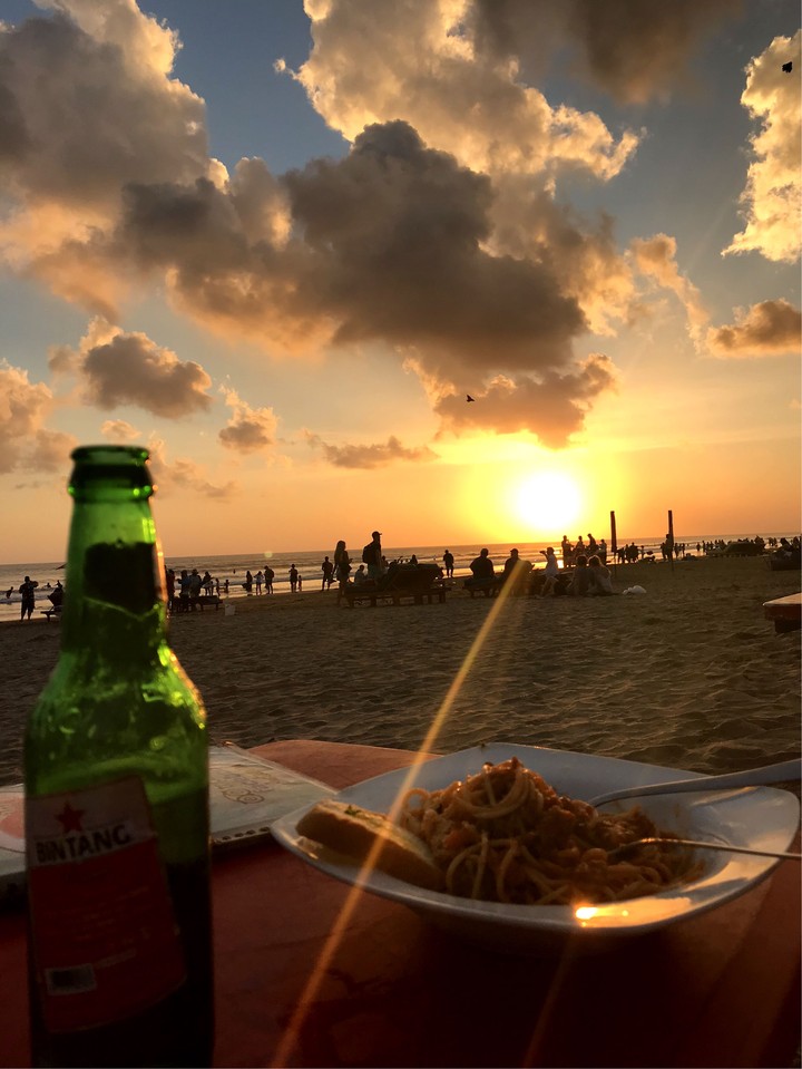 sunset in seminyak