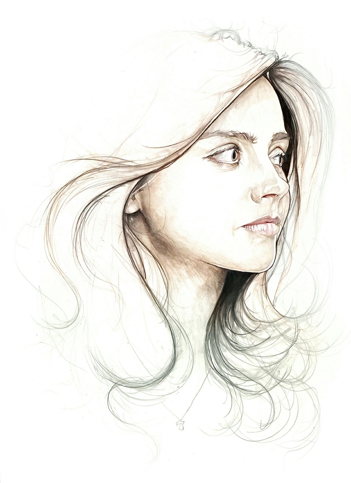 painting of a cute girl