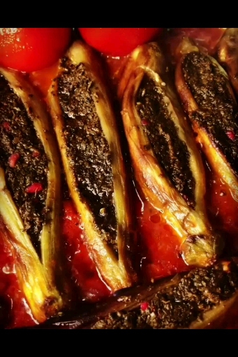 Eggplant stuffed belly ❤✔