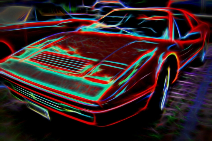 neon car