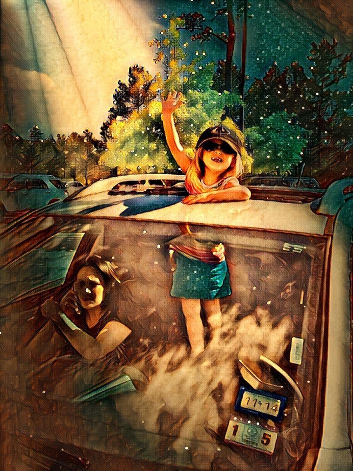 little girl having fun