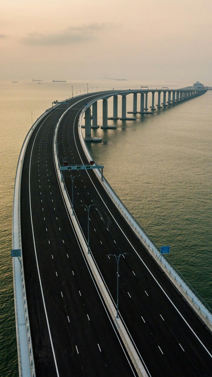 A very long highway bridge...@ the china