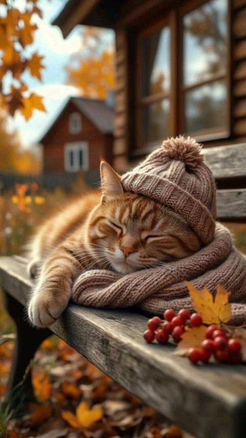 sfondi cat, winter