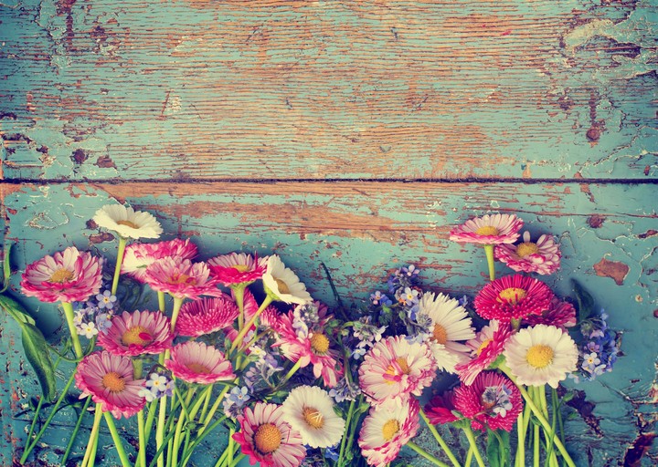 flowers and wood