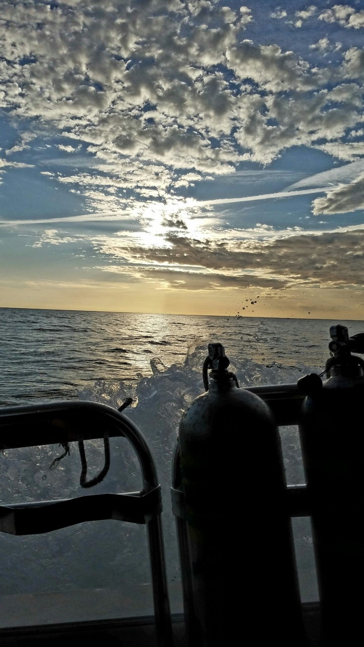 scuba sunset