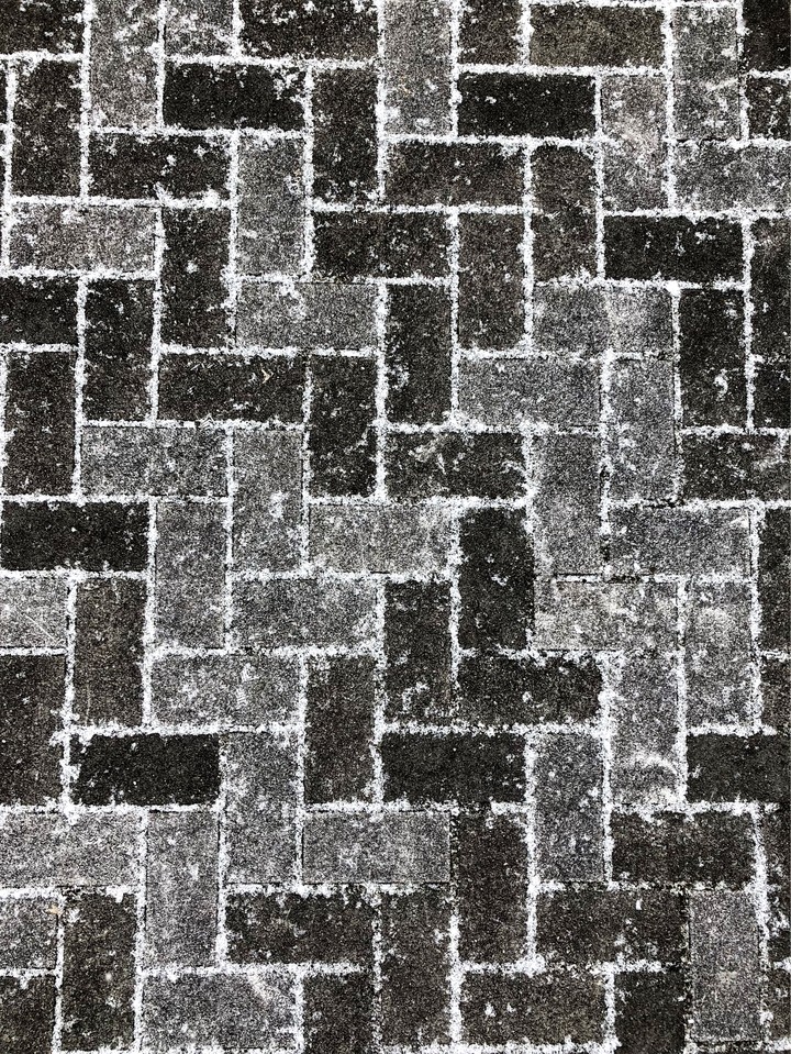 bricks in snow