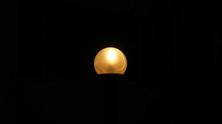 The lamp light at night