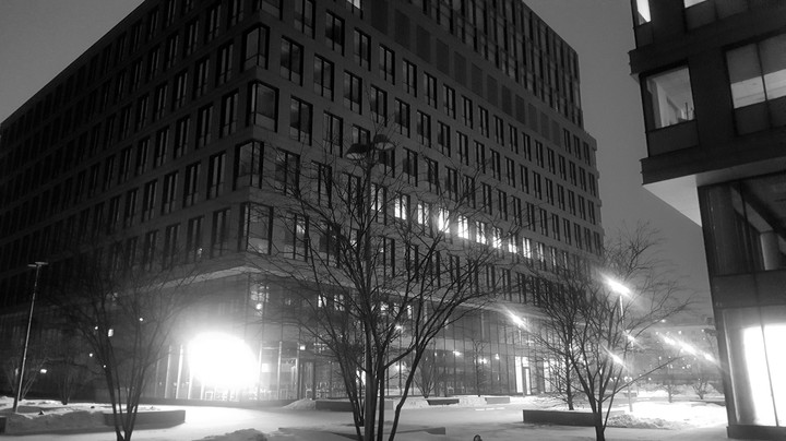 night Moscow building