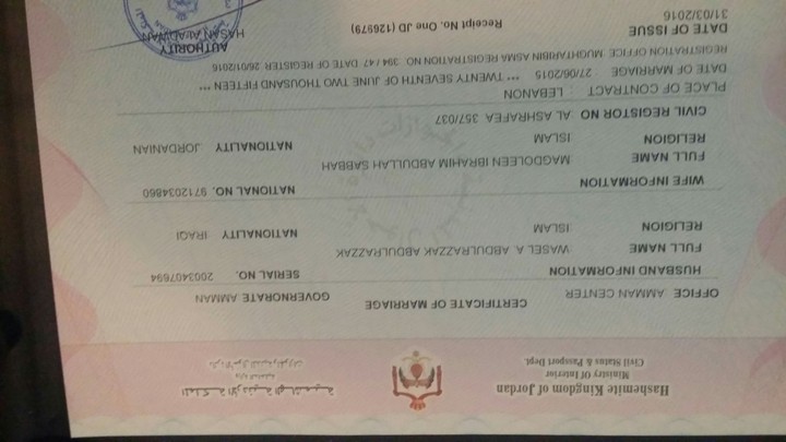 marriage cert