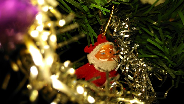 santa in the tree
