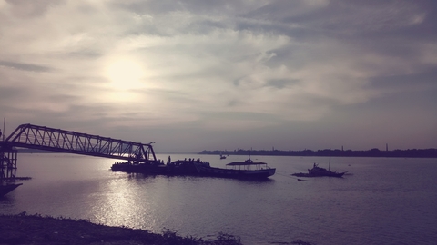 cloud, waterway壁紙