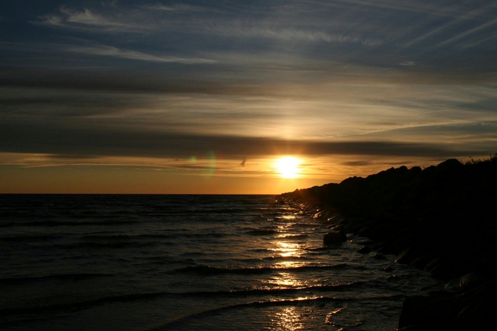 Sunset in the sea
