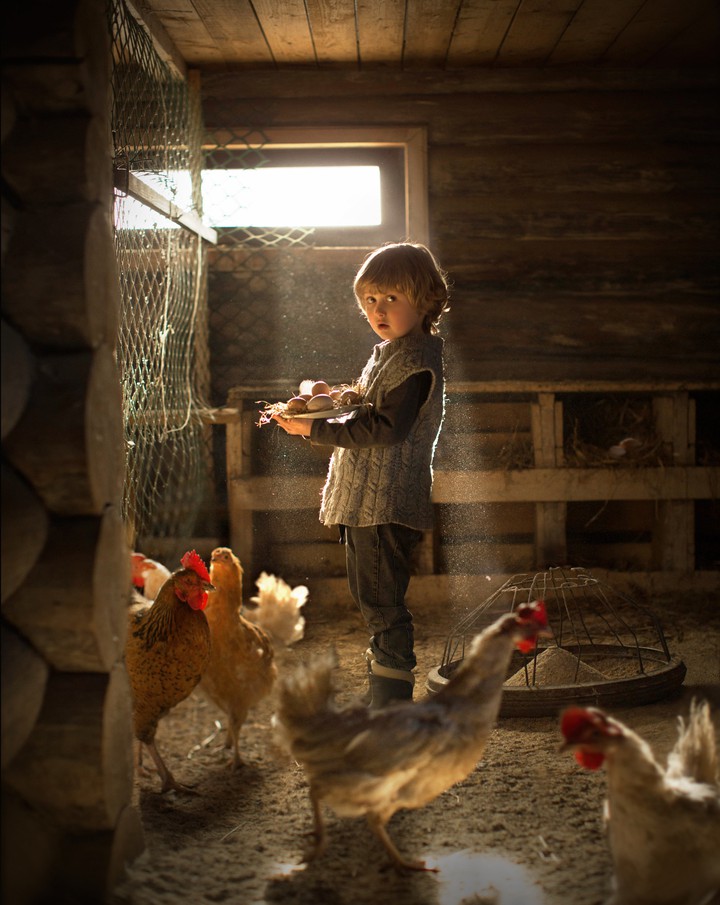 My youngest helper on the farm...