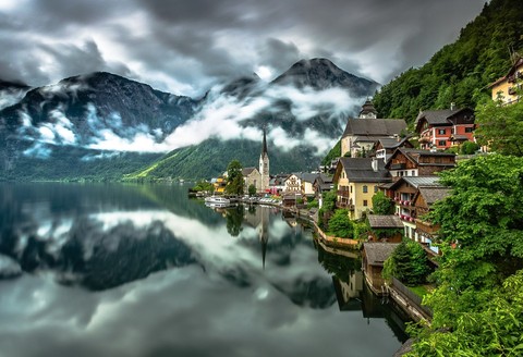 mountain, lake壁纸