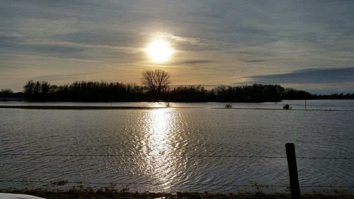 The sun goes under. Winter in The Netherlands 2021.