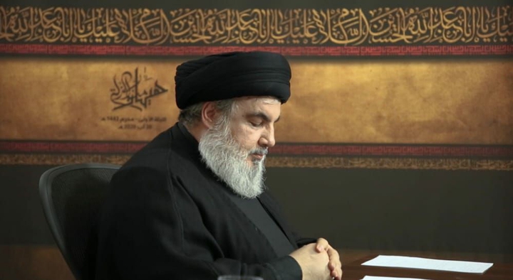 سید حسن نصرالله نحنا الشیعه لن نتحمل اهانه علی نبی الکرم ص