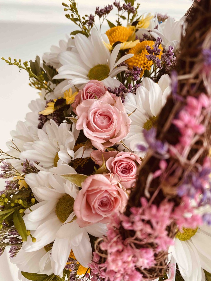 bouquet of flowers in warm colors