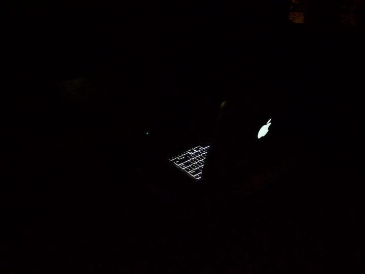 macbook at midnight