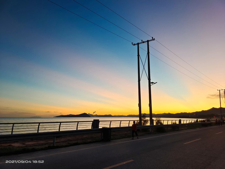 Evening in a seaside town in China