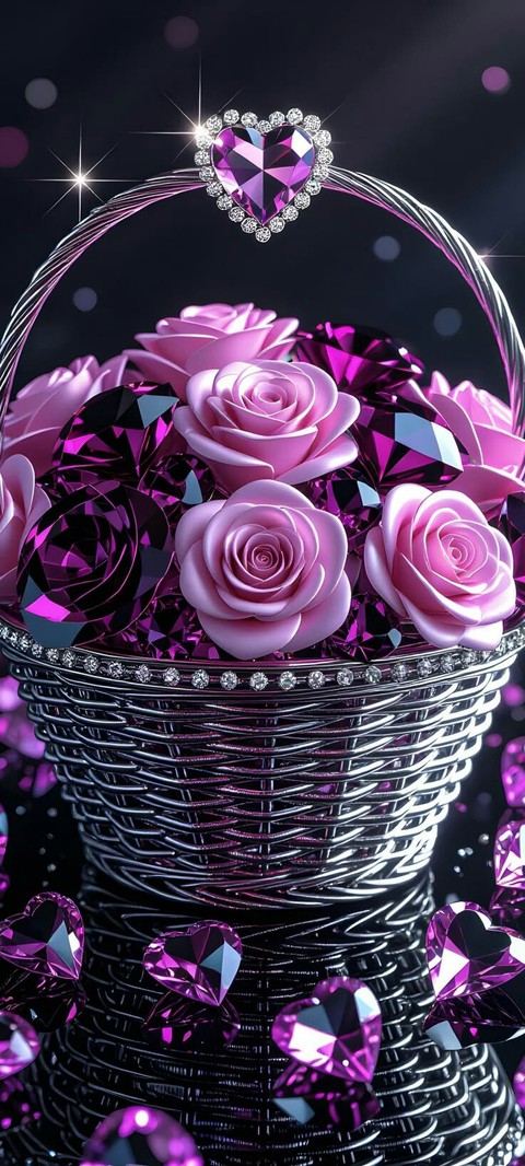 fonds d'écran rose, crystal