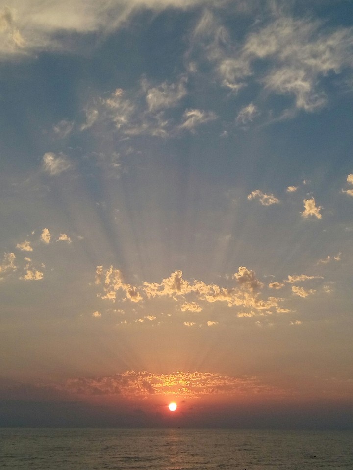 Sunset in the seaside
