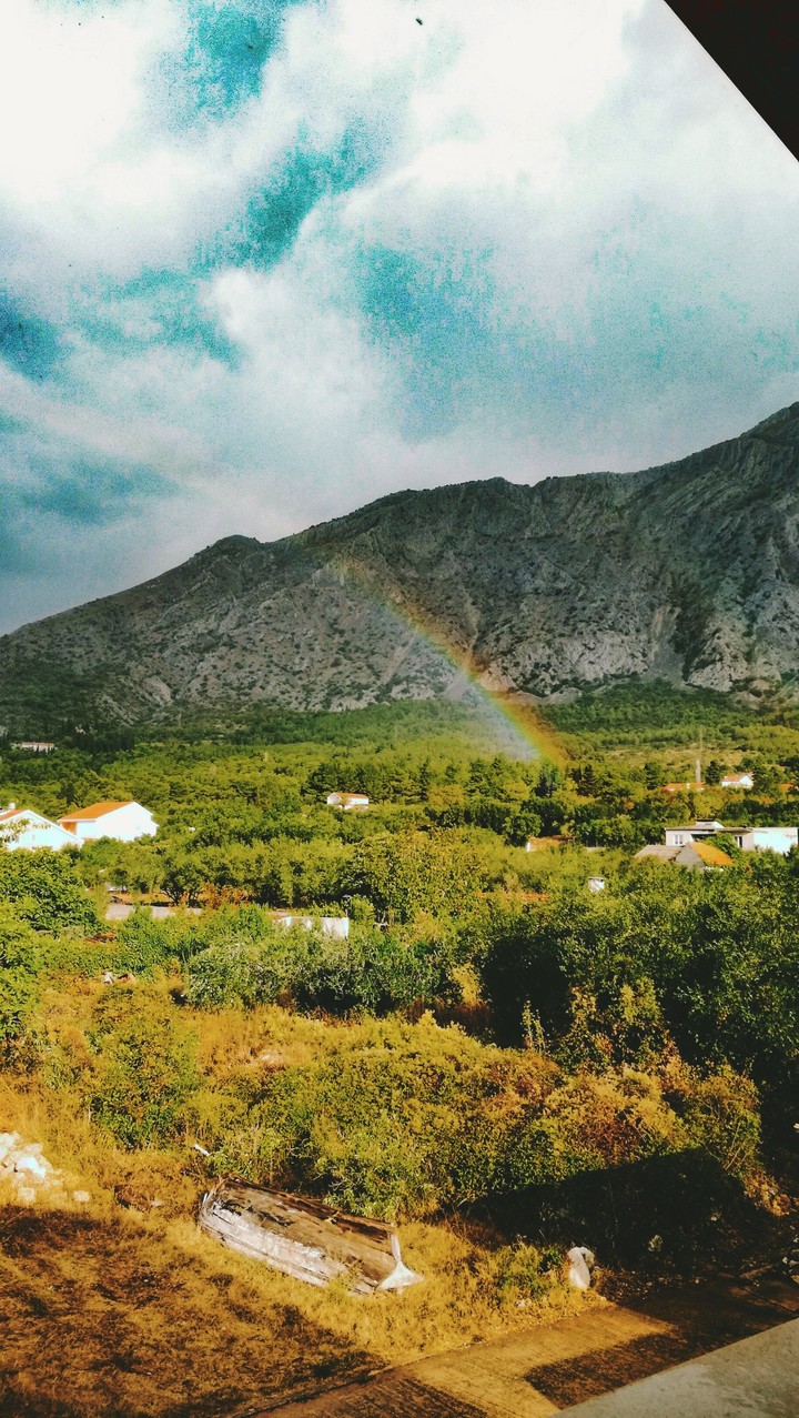 rainbow and landscape