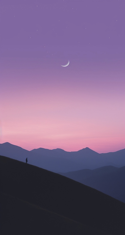 moon, afterglow壁纸
