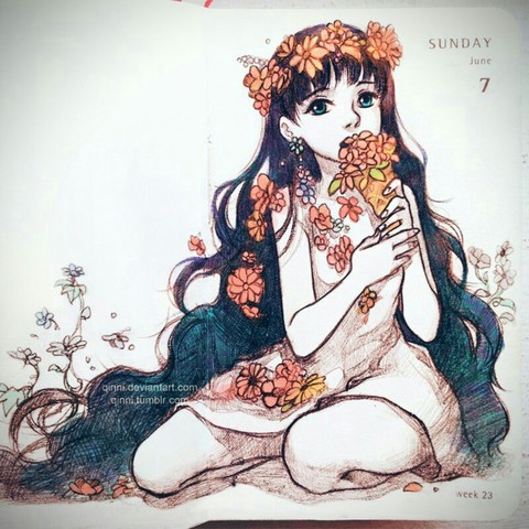 Alone in a garden