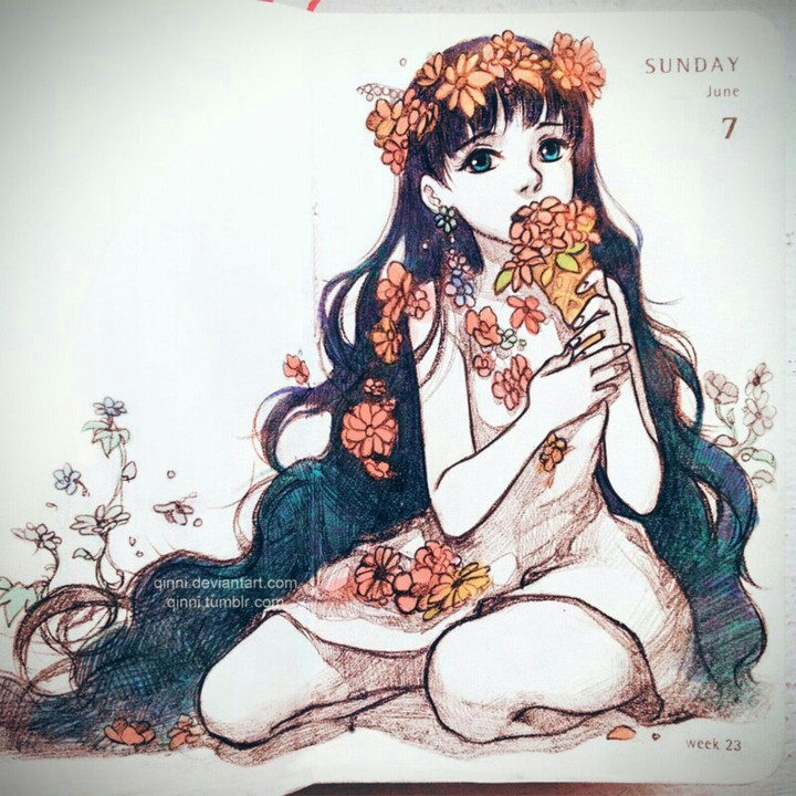 Alone in a garden