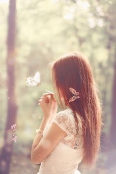 Girl and butterflies