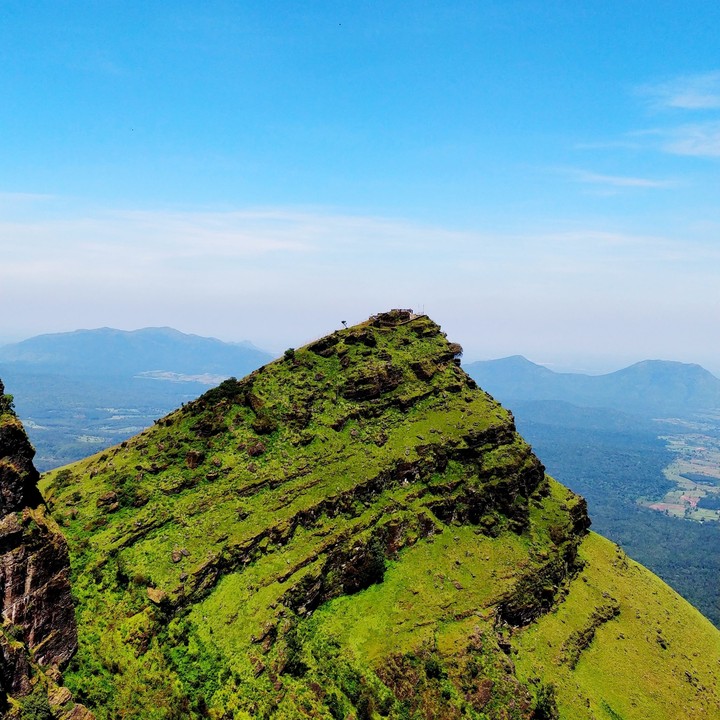 Gorgeous mountain standing tall against the blue sky