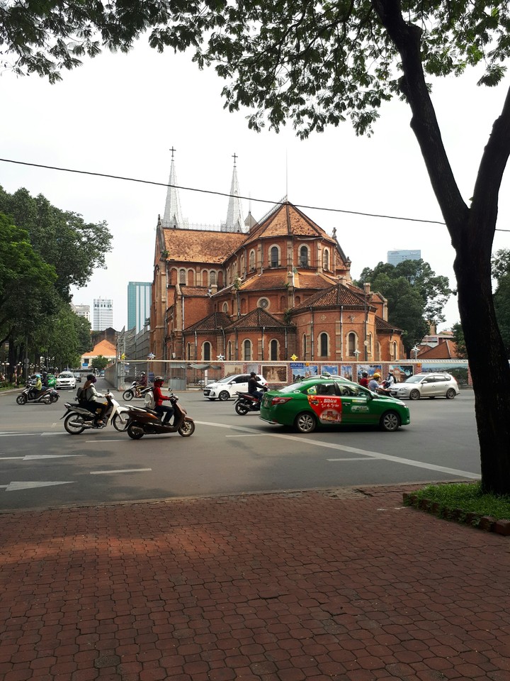behind the SaiGon Notre-Dame Basilica