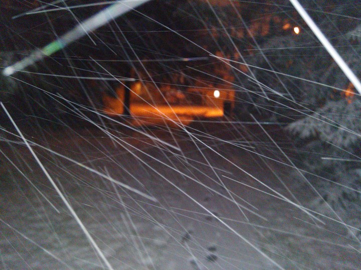 Night snow