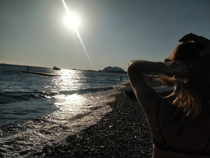 evening sea. sunset