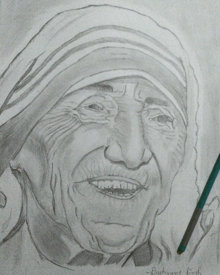 sketch of mother teresa