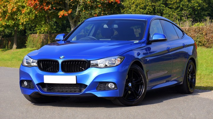 Blue BMW car