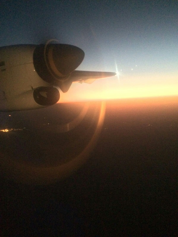 Take off to sunset