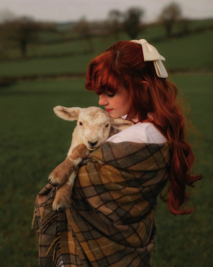 girl. lamb