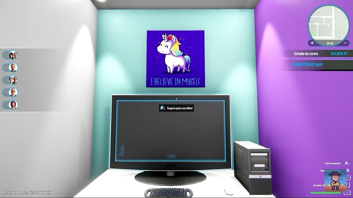 computador e quadro de unicórnio